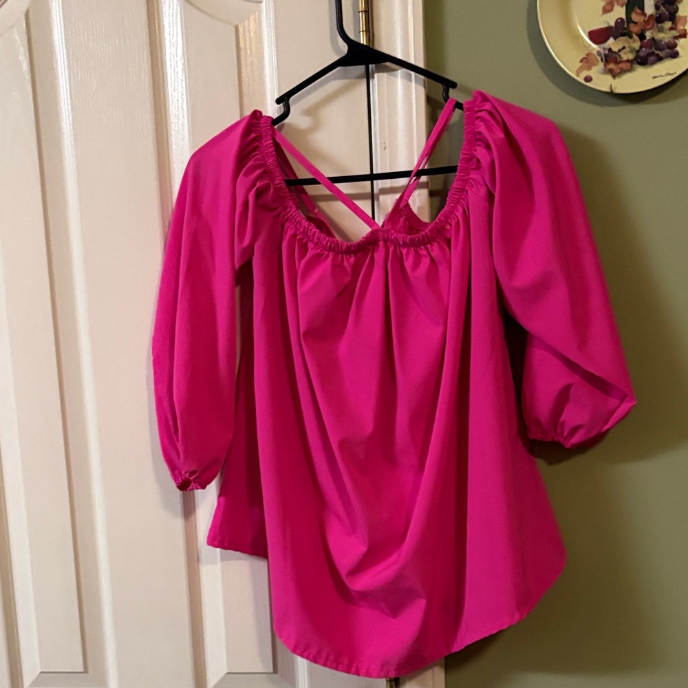 Elegant Pink Women's Cold Shoulder Top